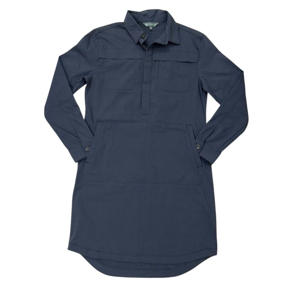 Title Nine Wren Utility Shirt Dress Womens Medium Navy Blue Outdoor Travel